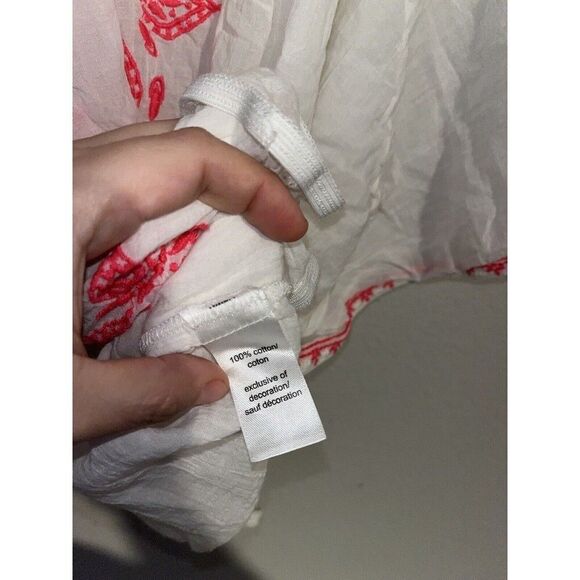 Woman’s 100% Cotton Top size 0 xs white pink Aztek boho embroidery - Picture 4 of 5